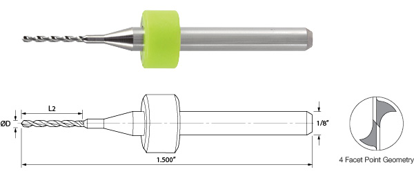 thumbnail interactive-video image 1 of KYOCERA #28 (.1405") Printed Circuit Board Drill – 150.1405.500, New 1 of 2